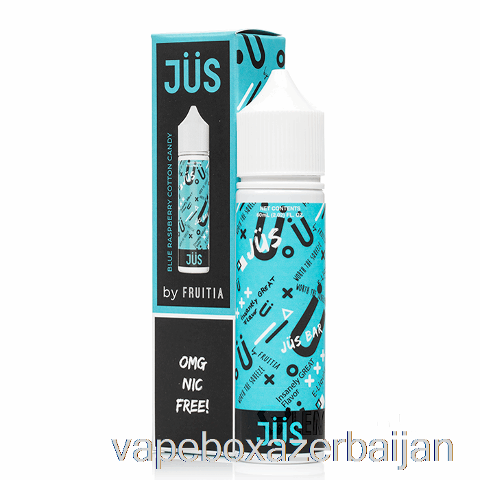 Vape Box Azerbaijan Blue Raspberry Cotton Candy - JUS E-Liquid - 60mL 0mg